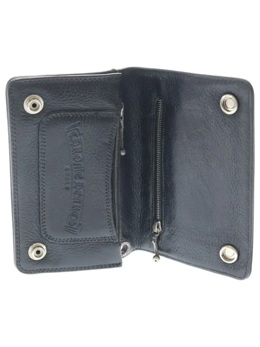 Chrome Hearts Cross Ball Button Leather Wallet Black
